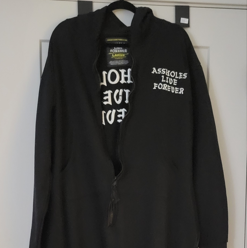 Assholes live forever adult onesie with hood